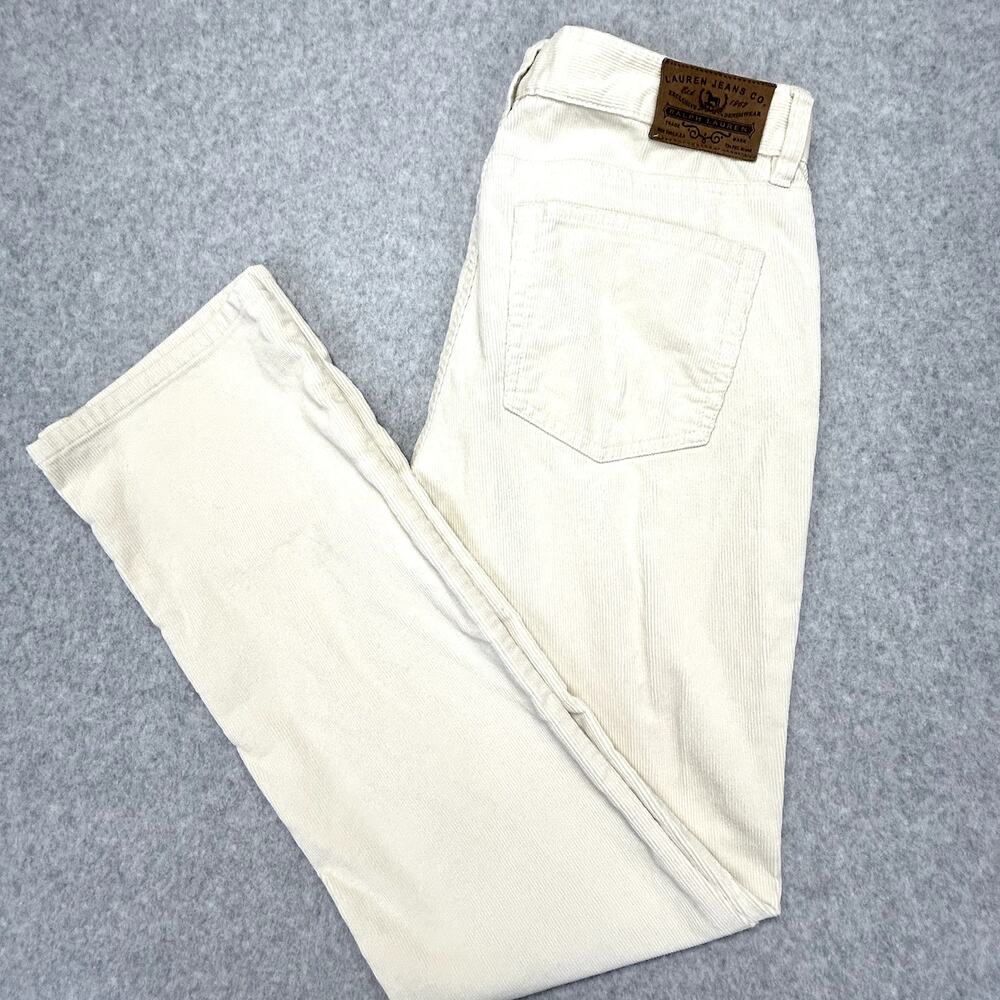 Vtg Lauren Jeans Co Corduroy Jeans Womens 6 (31"x31") Cream Straight Cotton